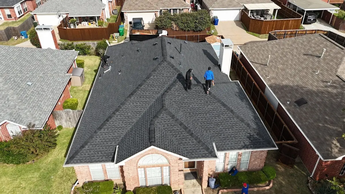 Slate & Tile Roof Repair work in progress on a Warner Robins property